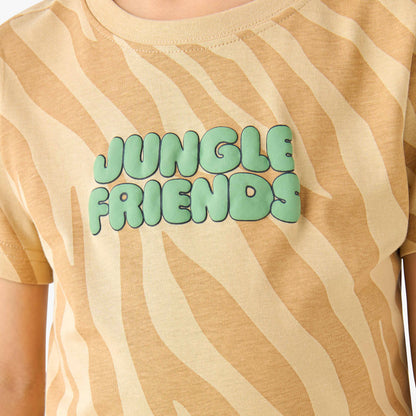 Set of 3 Juniors Crew Neck Short Sleeves T-shirt and Shorts Set with Print