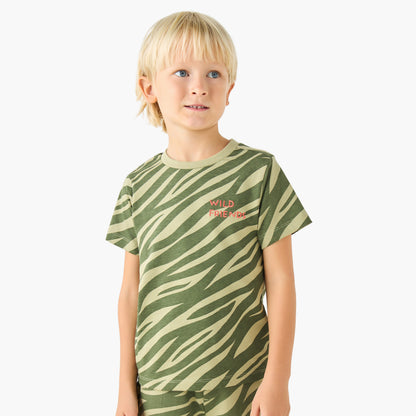 Set of 3 Juniors Crew Neck Short Sleeves T-shirt and Shorts Set with Print