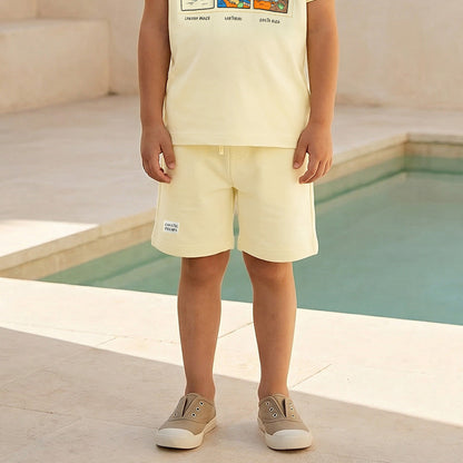 Set of 3 Juniors Crew Neck Short Sleeve T-shirt and Shorts Set with Assorted Print