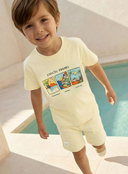 Set of 3 Juniors Crew Neck Short Sleeve T-shirt and Shorts Set with Assorted Print-boys-clothing-setsandcoords-image-9