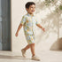 Juniors Collared Short Sleeves Shirt and Shorts Set with Tile Print - Multicolour / 7-8 yrs