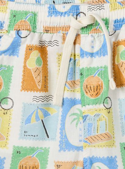 Juniors Collared Short Sleeves Shirt and Shorts Set with Tile Print-boys-clothing-setsandcoords-image-6