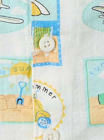Juniors Camp Collar Short Sleeve Shirt and Shorts Set with Beach Vacation Print-boys-clothing-setsandcoords-image-5