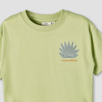 Juniors Crew Neck Short Sleeves T-shirt and Shorts Set with Embroidery