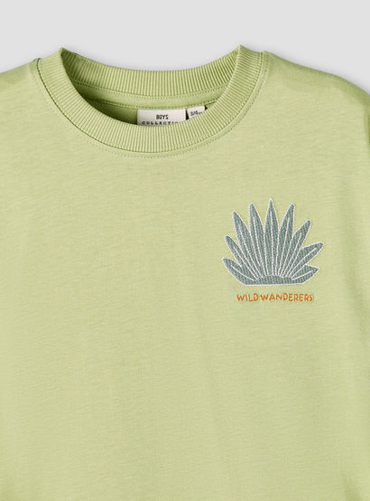 Juniors Crew Neck Short Sleeves T-shirt and Shorts Set with Embroidery-boys-clothing-setsandcoords-image-5