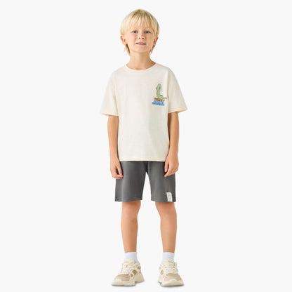 Juniors Crew Neck Short Sleeves T-shirt and Shorts Set with Drawstring Closure - Multicolour / 1-2 yrs