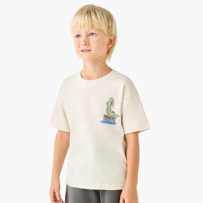 Juniors Crew Neck Short Sleeves T-shirt and Shorts Set with Drawstring Closure