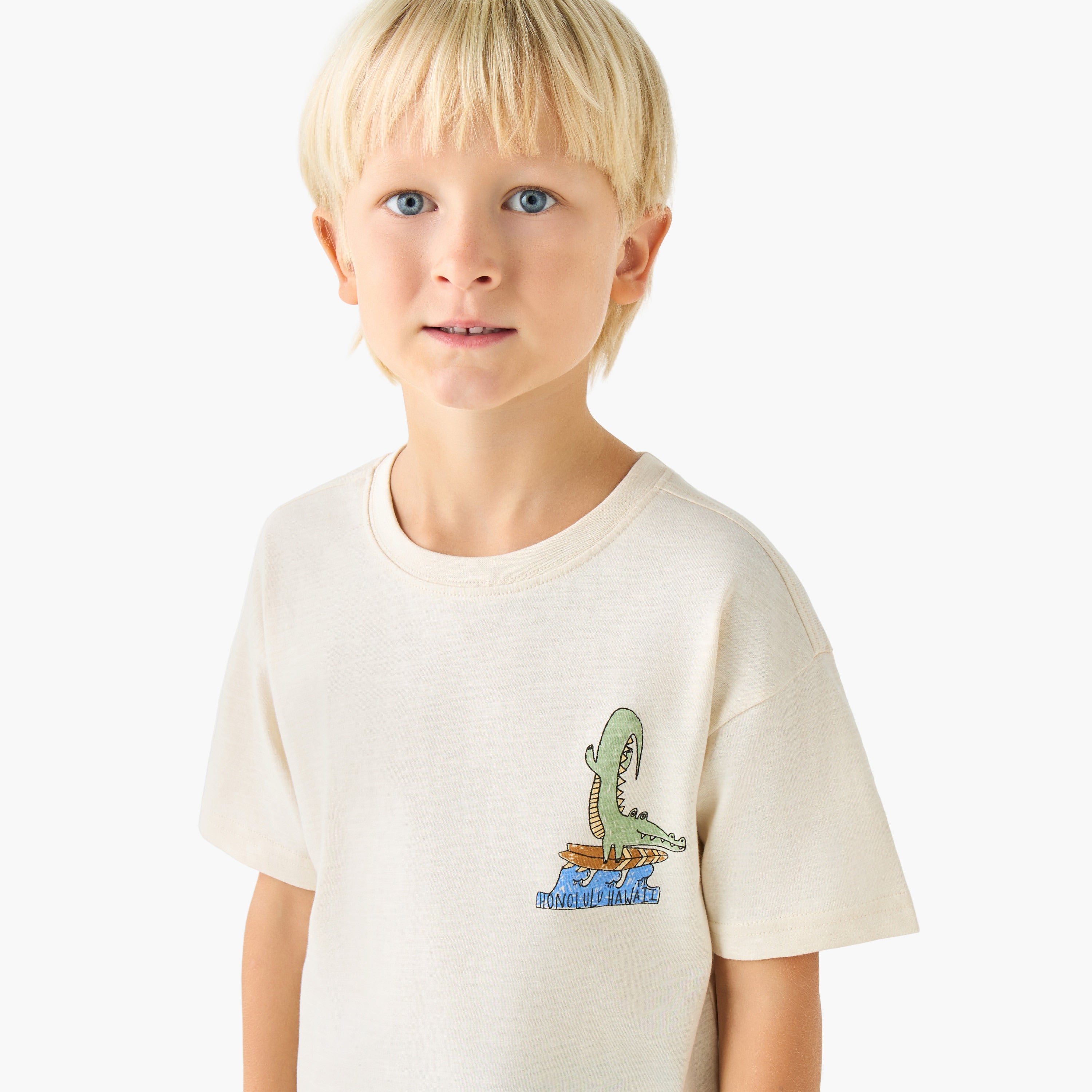 Juniors Crew Neck Short Sleeves T-shirt and Shorts Set with Drawstring Closure
