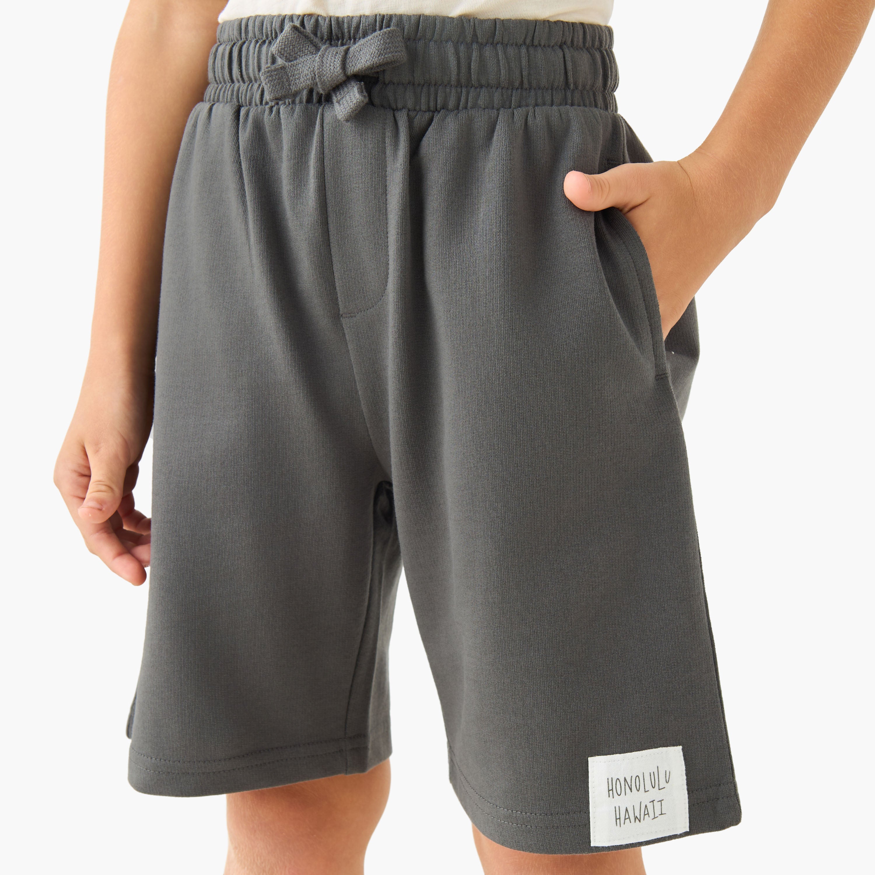 Juniors Crew Neck Short Sleeves T-shirt and Shorts Set with Drawstring Closure
