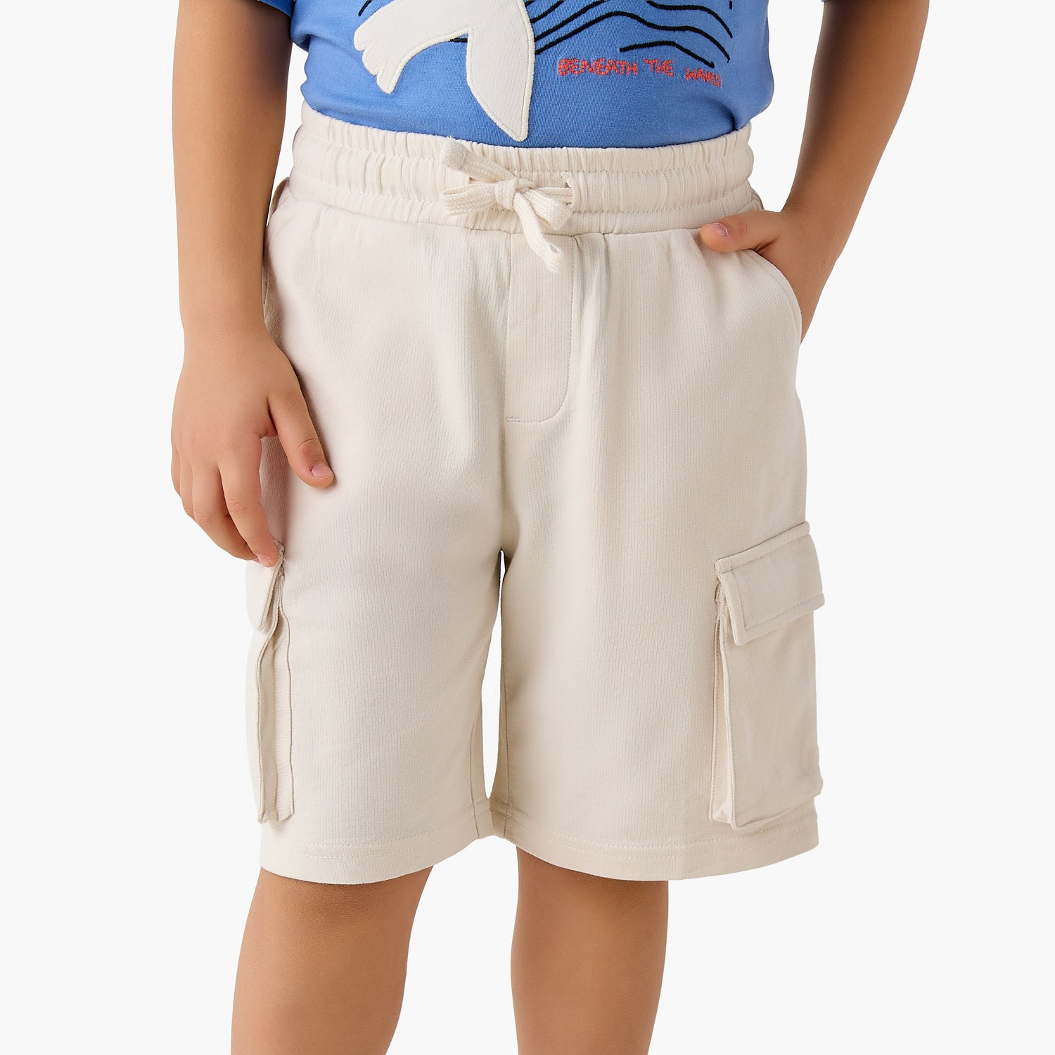 Juniors Crew Neck Short Sleeves T-shirt and Shorts Set with Embroidery
