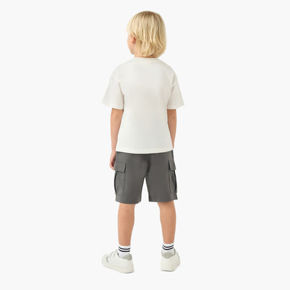 Juniors Crew Neck Short Sleeve T-shirt and Shorts Set with Drawstring Closure