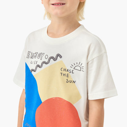 Juniors Crew Neck Short Sleeve T-shirt and Shorts Set with Drawstring Closure