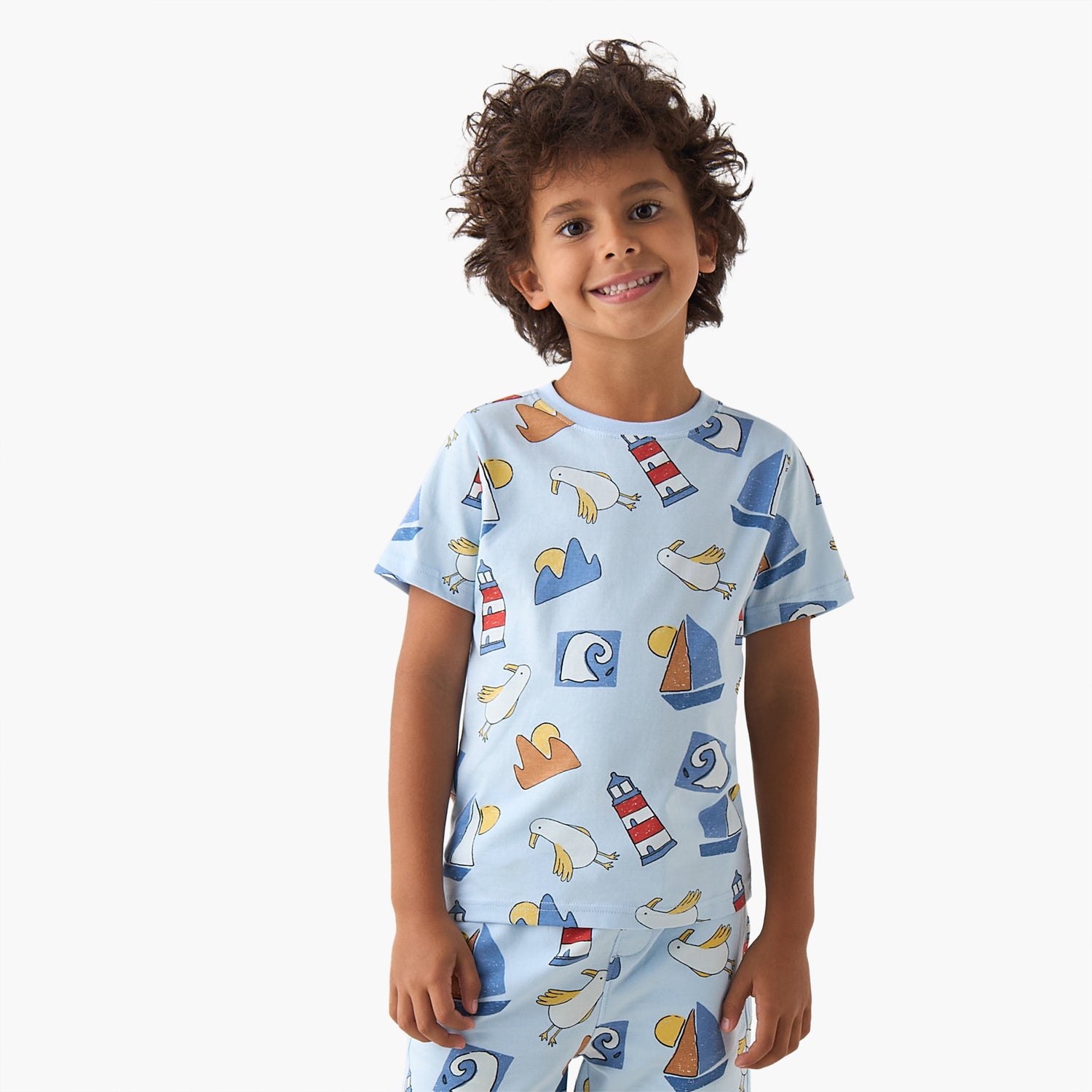 Set of 3 Juniors Crew Neck Short Sleeves T-shirt and Shorts Set with Graphic Print