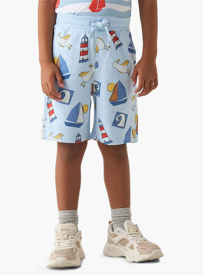 Set of 3 Juniors Crew Neck Short Sleeves T-shirt and Shorts Set with Graphic Print-boys-clothing-setsandcoords-image-6