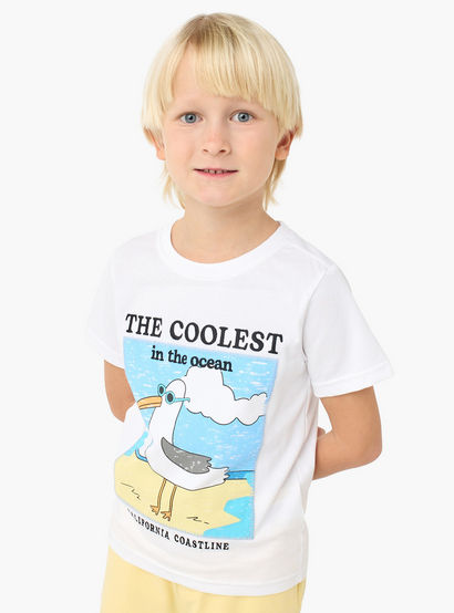 Set of 3 Juniors Crew Neck Short Sleeve T-shirt and Shorts Set with Drawstring Closure-boys-clothing-setsandcoords-image-2