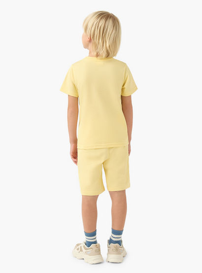 Set of 3 Juniors Crew Neck Short Sleeve T-shirt and Shorts Set with Drawstring Closure-boys-clothing-setsandcoords-image-4
