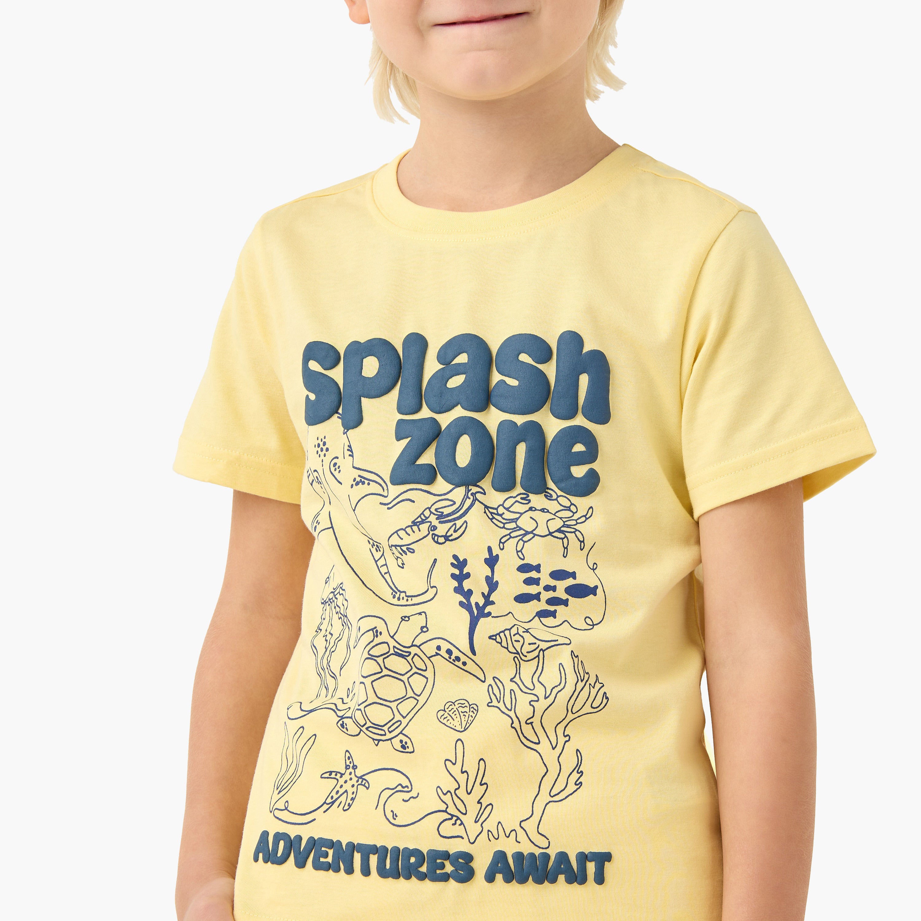 Set of 3 Juniors Crew Neck Short Sleeve T-shirt and Shorts Set with Drawstring Closure