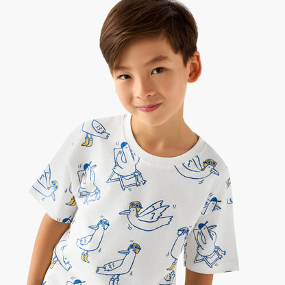 Set of 3 Juniors Crew Neck Short Sleeve T-shirt and Shorts Set with Drawstring Closure
