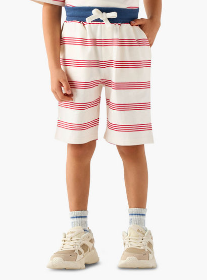 Set of 3 Juniors Crew Neck Short Sleeve T-shirt and Shorts Set with Applique Accent-boys-clothing-setsandcoords-image-6