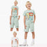 Set of 3 Juniors Crew Neck Short Sleeves T-shirt and Shorts Set with New York Print - Multicolour / 6-7 yrs
