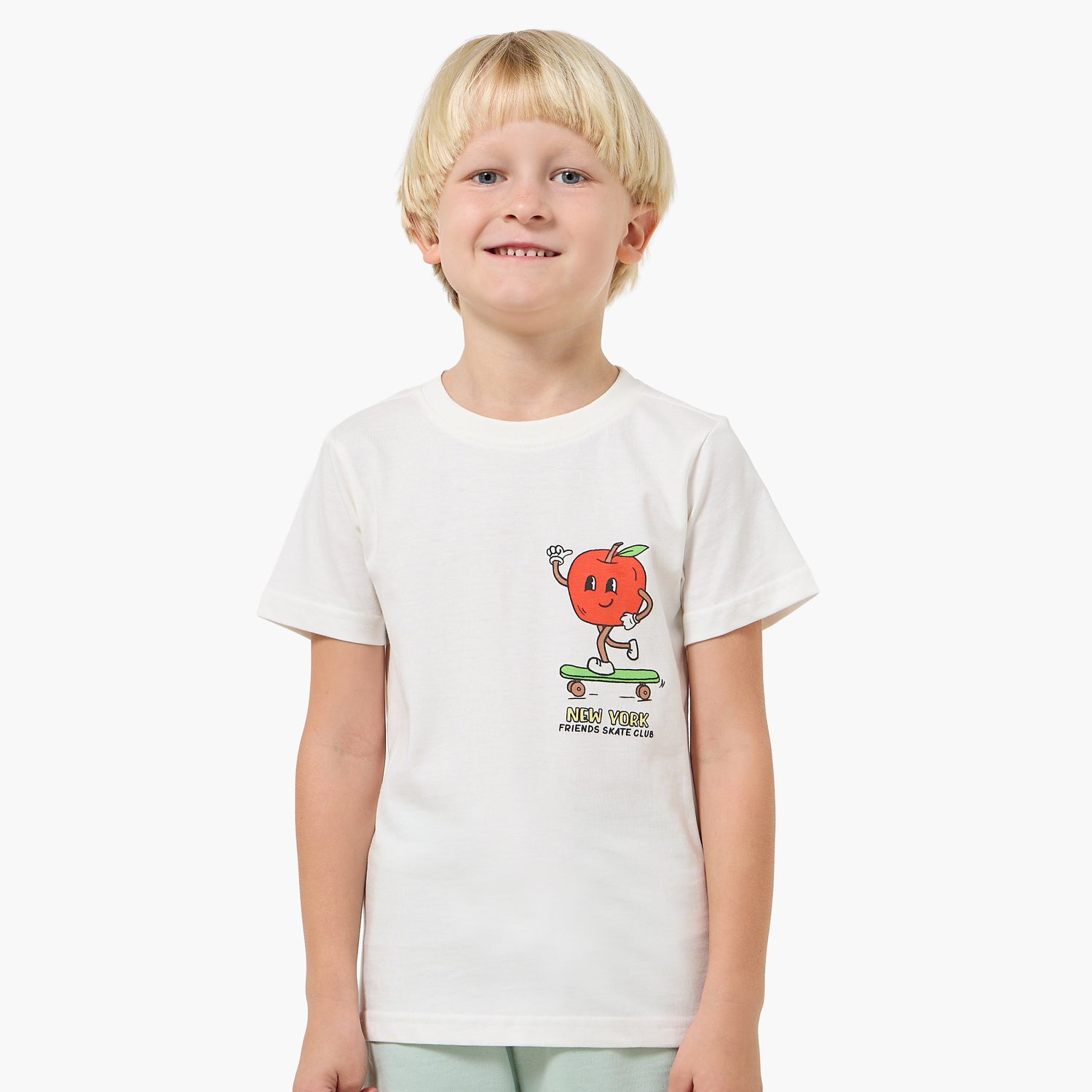 Set of 3 Juniors Crew Neck Short Sleeves T-shirt and Shorts Set with New York Print