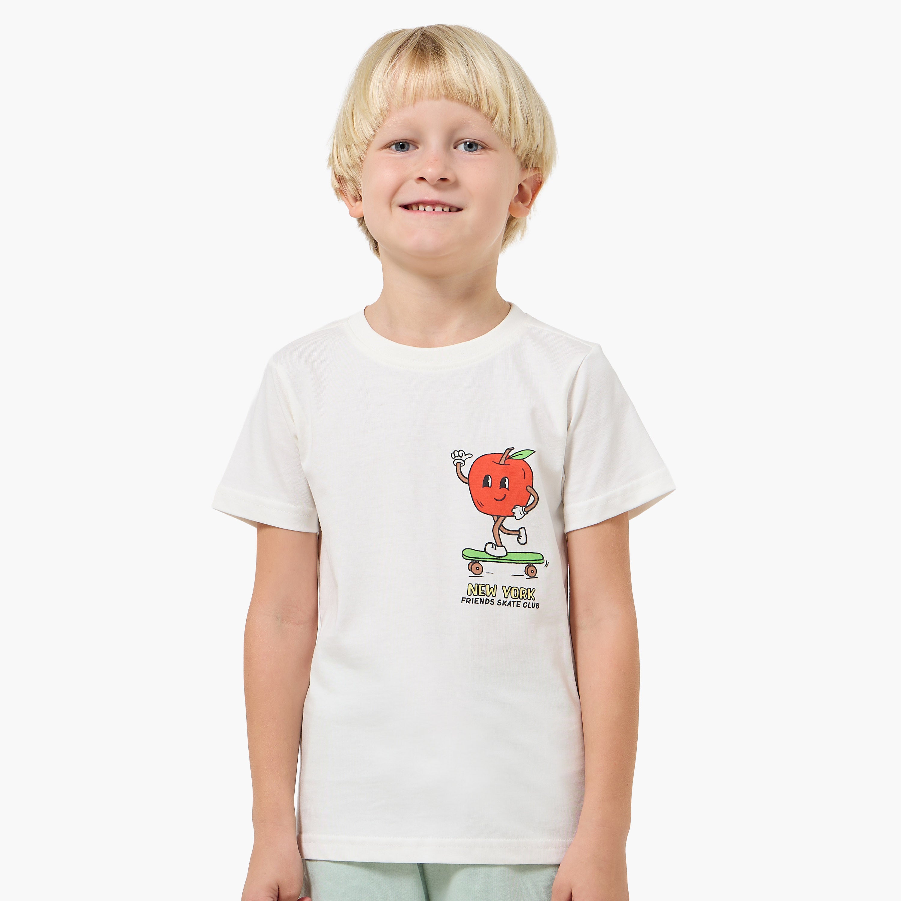 Set of 3 Juniors Crew Neck Short Sleeves T-shirt and Shorts Set with New York Print