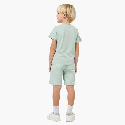Set of 3 Juniors Crew Neck Short Sleeves T-shirt and Shorts Set with New York Print