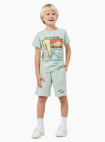 Set of 3 Juniors Crew Neck Short Sleeves T-shirt and Shorts Set with New York Print-boys-clothing-setsandcoords-image-8
