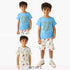 Set of 3 Juniors Crew Neck Short Sleeve T-shirt and Shorts Set with Print - Multicolour / 7-8 yrs