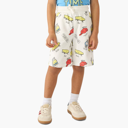 Set of 3 Juniors Crew Neck Short Sleeve T-shirt and Shorts Set with Print