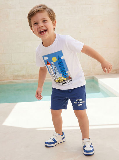 Set of 3 Juniors Crew Neck Short Sleeve T-shirt and Shorts Set with Graphic Print-boys-clothing-setsandcoords-image-9