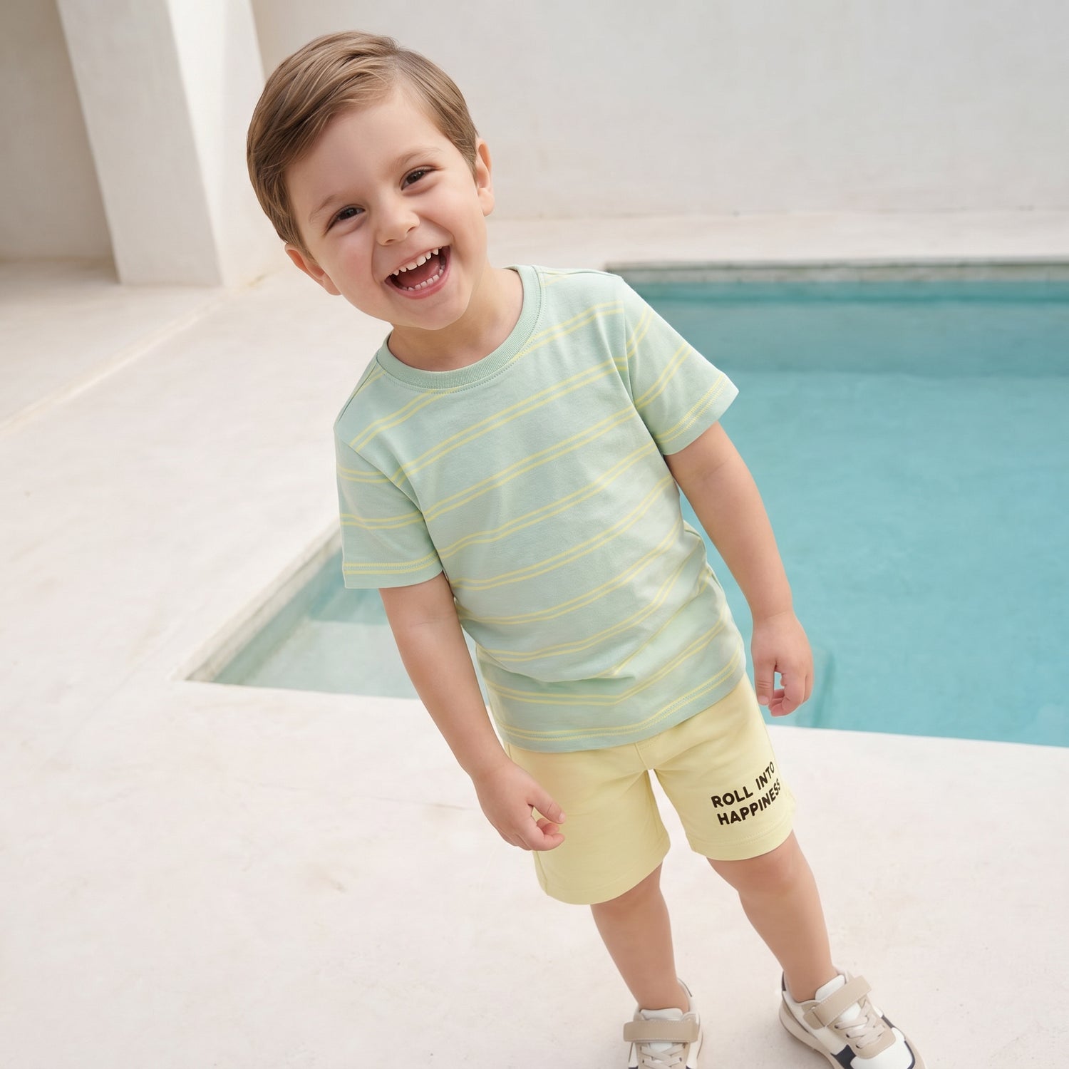 Set of 3 Juniors Crew Neck Short Sleeve T-shirt and Shorts Set with Assorted Print
