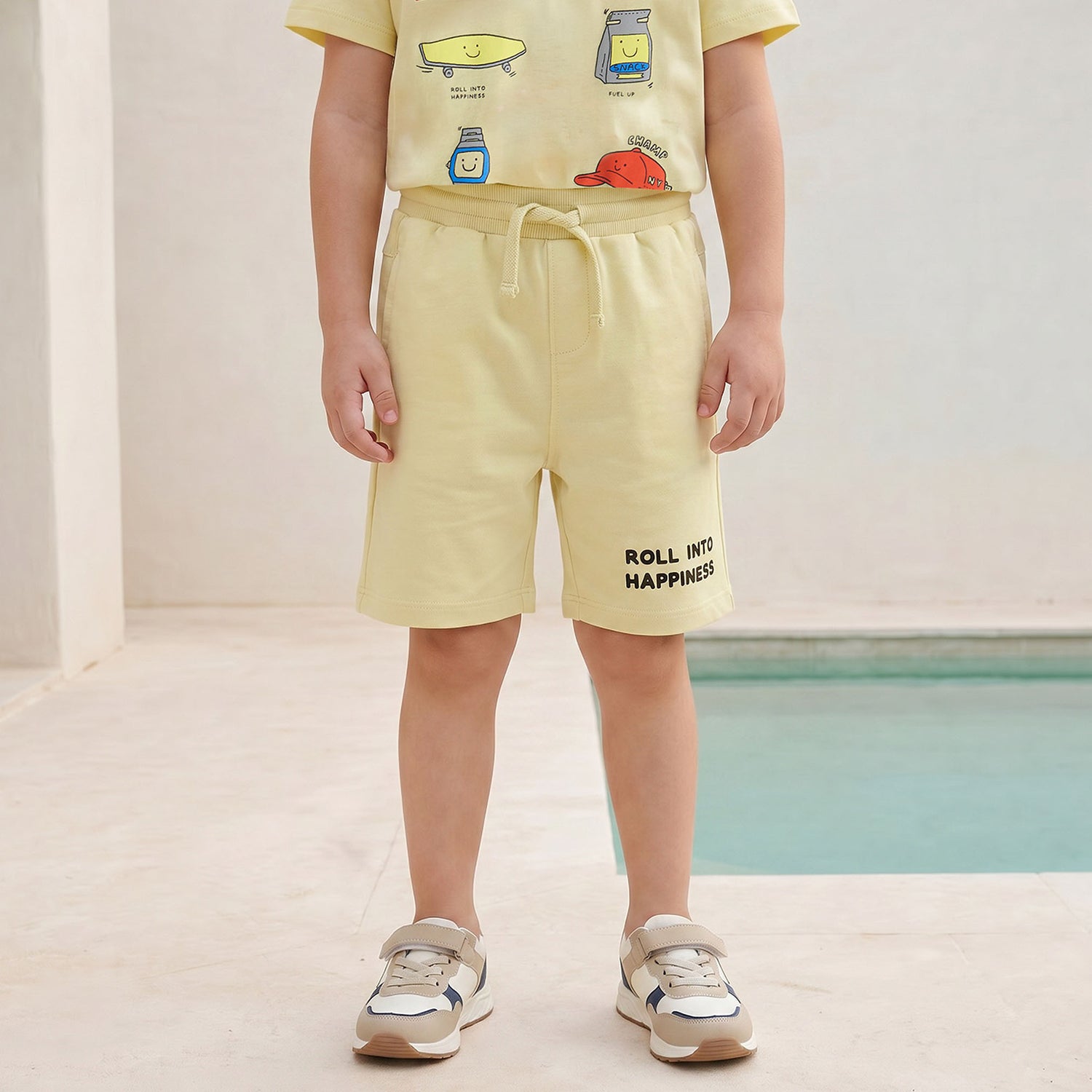 Set of 3 Juniors Crew Neck Short Sleeve T-shirt and Shorts Set with Assorted Print