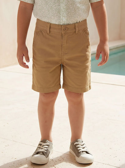 Juniors Collared Short Sleeves Shirt and Shorts Set with Hat-boys-clothing-setsandcoords-image-4