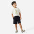 Juniors Crew Neck Short Sleeves T-shirt and Shorts Set with Crocodile Embroidery - White / 1-2 yrs