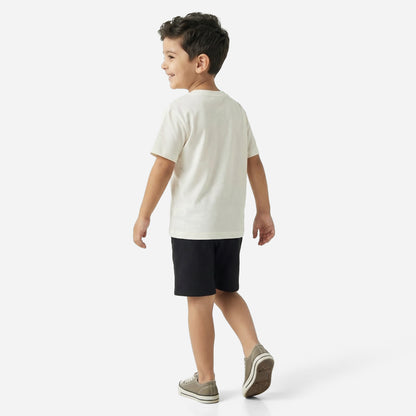 Juniors Crew Neck Short Sleeves T-shirt and Shorts Set with Crocodile Embroidery