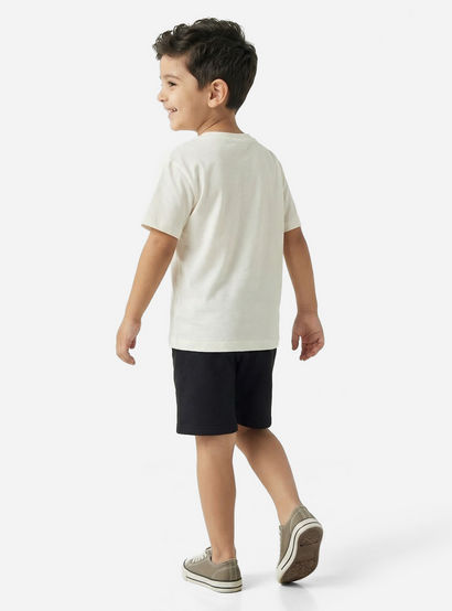 Juniors Crew Neck Short Sleeves T-shirt and Shorts Set with Crocodile Embroidery-boys-clothing-setsandcoords-image-3