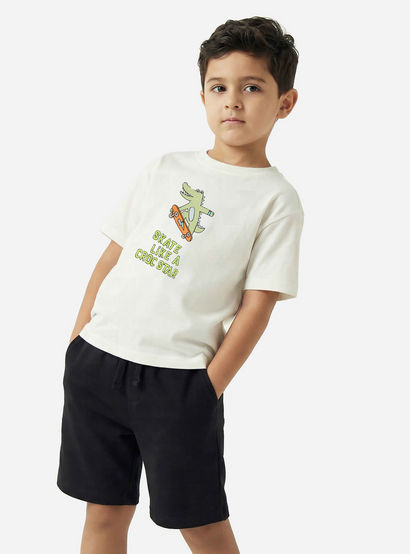 Juniors Crew Neck Short Sleeves T-shirt and Shorts Set with Crocodile Embroidery-boys-clothing-setsandcoords-image-8