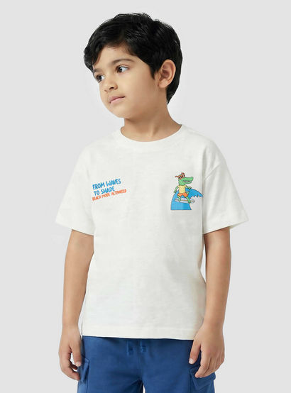 Juniors Crew Neck Short Sleeves T-shirt and Shorts Set with Graphic Print-boys-clothing-setsandcoords-image-2