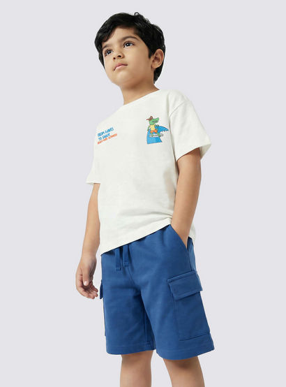 Juniors Crew Neck Short Sleeves T-shirt and Shorts Set with Graphic Print-boys-clothing-setsandcoords-image-7