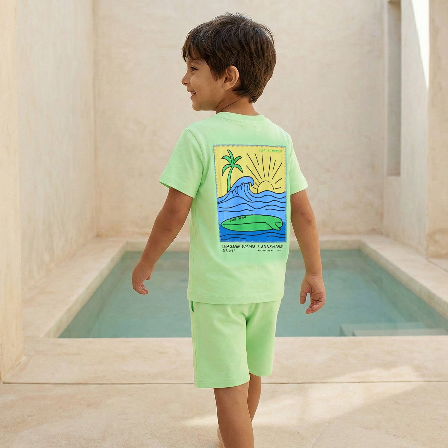Set of 3 Juniors Crew Neck Short Sleeves T-shirt and Shorts Set with Graphic Print