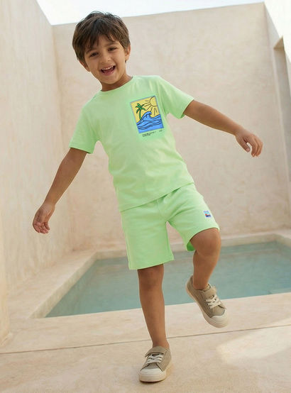 Set of 3 Juniors Crew Neck Short Sleeves T-shirt and Shorts Set with Graphic Print-boys-clothing-setsandcoords-image-7