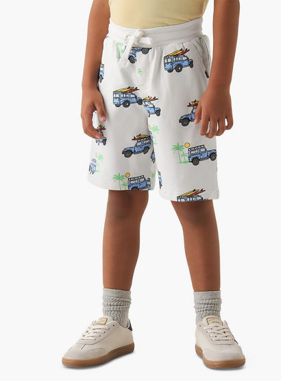 Set of 3 Juniors Crew Neck Short Sleeves T-shirt and Shorts Set with Vehicle Print-boys-clothing-setsandcoords-image-4
