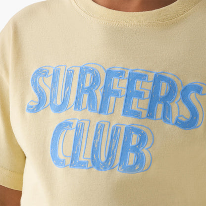 Set of 3 Juniors Crew Neck Short Sleeves T-shirt and Shorts Set with Vehicle Print