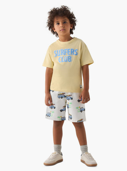 Set of 3 Juniors Crew Neck Short Sleeves T-shirt and Shorts Set with Vehicle Print-boys-clothing-setsandcoords-image-8
