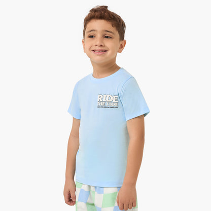 Set of 3 Juniors Crew Neck Short Sleeve T-shirt and Shorts Set with Assorted Print
