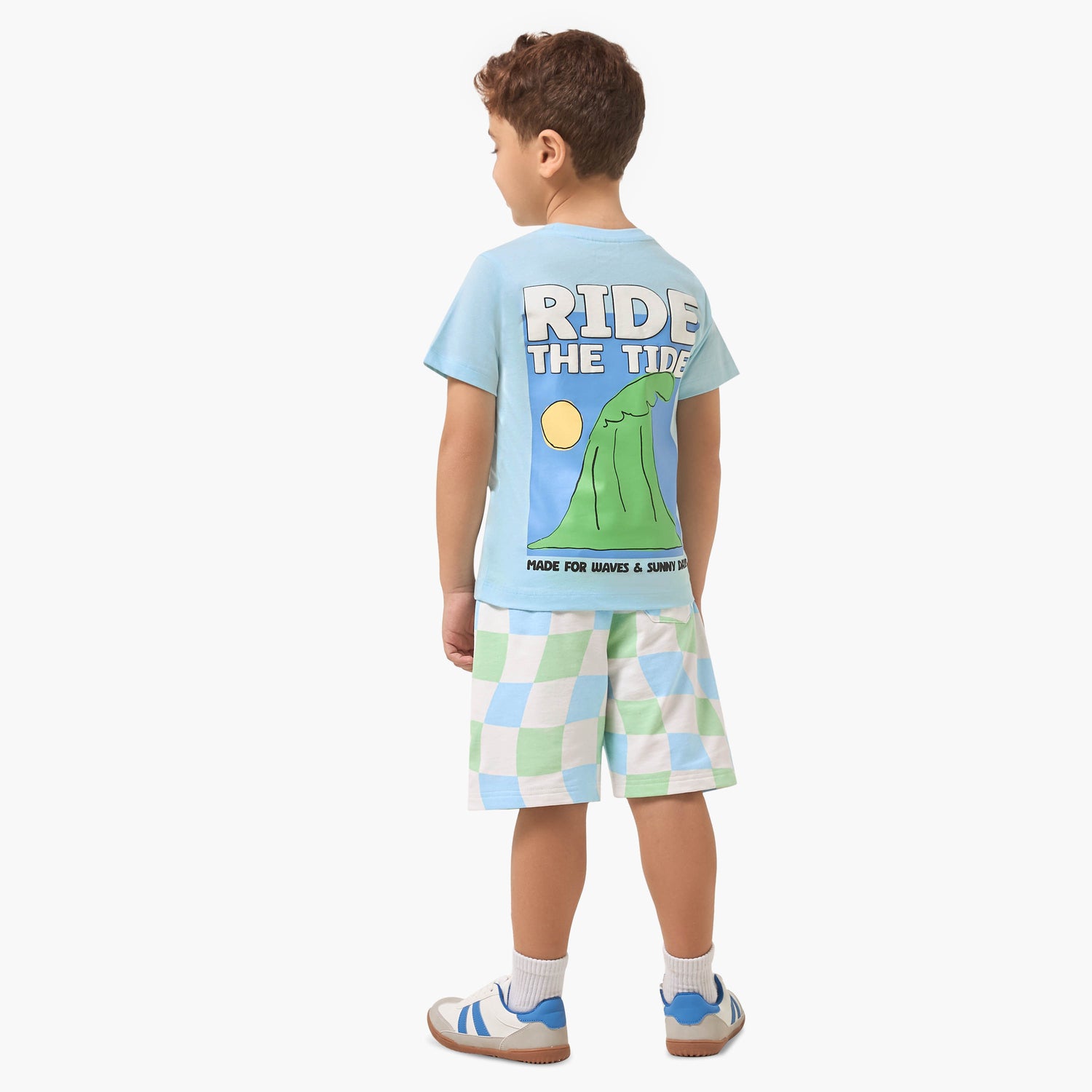 Set of 3 Juniors Crew Neck Short Sleeve T-shirt and Shorts Set with Assorted Print