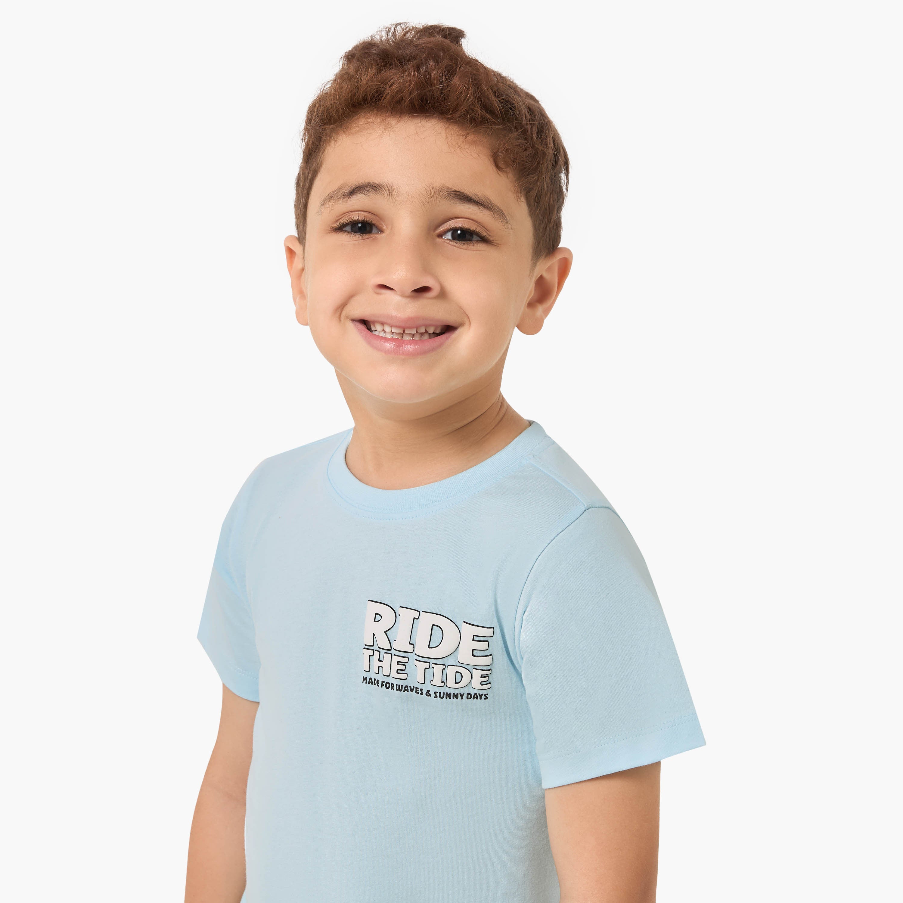 Set of 3 Juniors Crew Neck Short Sleeve T-shirt and Shorts Set with Assorted Print