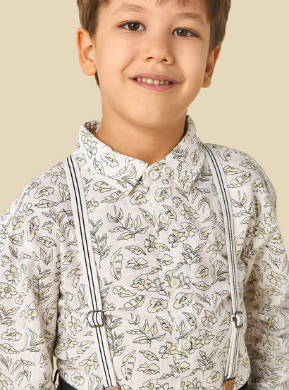 Juniors Collared Long Sleeves Shirt and Shorts Set with Suspender Detail-boys-clothing-setsandcoords-image-7