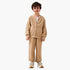 Juniors Mandari Collar Long Sleeves Jacket and Joggers Set with Zip Closure - Brown / 1-2 yrs
